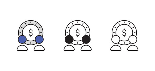 Business People icon design with white background stock illustration