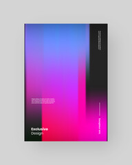 Abstract Posters Design. Vertical A4 format. Modern placard. Strict and discreet brochure. Stretched pixels effect, colorful stripes, speed gradient.