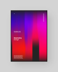 Abstract Posters Design. Vertical A4 format. Modern placard. Strict and discreet brochure. Stretched pixels effect, colorful stripes, speed gradient.