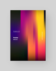 Abstract Posters Design. Vertical A4 format. Modern placard. Strict and discreet brochure. Stretched pixels effect, colorful stripes, speed gradient.