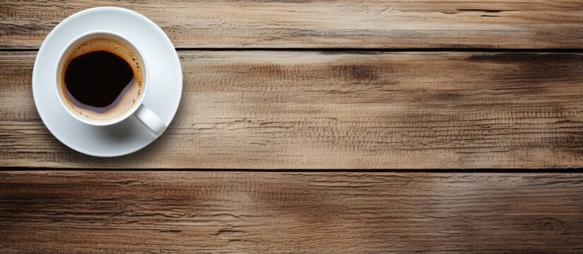 Photo of coffee on white wood wall