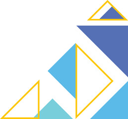 Yellow Blue Geometric Triangle Modern
