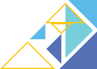 Yellow Blue Geometric Triangle Modern