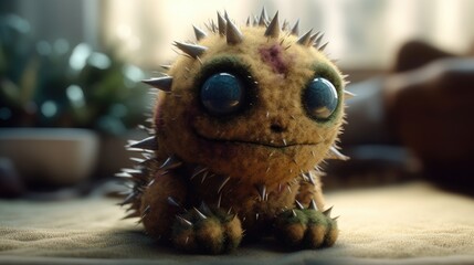 Illustration of cute and adorable monster mini dolls