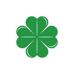 Green Clover Leaf icon Template Design Vector