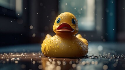 Illustration of cute and relaxing duck toys