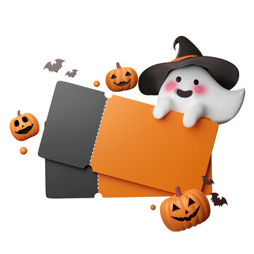 3D coupons with halloween theme