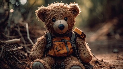 Illustration of cute and real looking baby bear toys