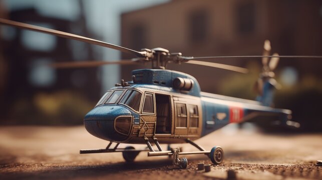 Illustration of helicopter toys made of good materials