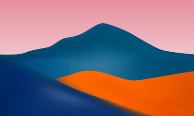 Abstract landscape in minimalism style. Gradient background with space for text