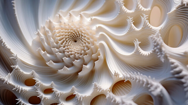 Macro Close-Up Of Seashell Spirals