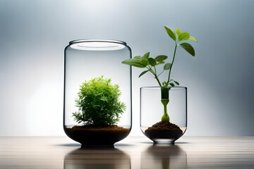 plants in glass jar Generated Ai