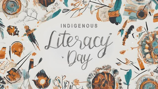 Indigenous Literacy Day Text Animation. Great for Literacy Day Celebrations, for banner, social media feed wallpaper stories