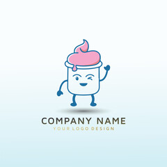 ice cream vector logo design