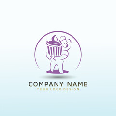 ice cream vector logo design