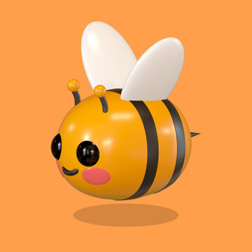 3d rendering of Cute Bumblebee 