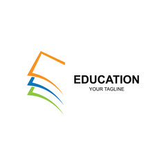 Education logo design with bachelor cap and book concept with creative idea