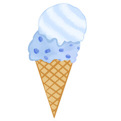 Blueberry ice cream cone