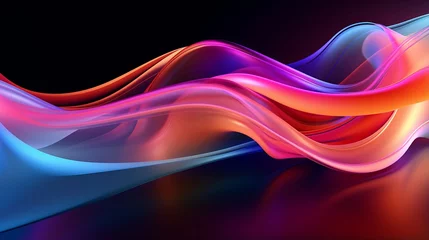 Fototapeten colorful liquid flow backdrop background flow fluid digital splash neon colors dark background © logoinspires