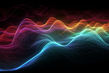 Bright brainwave patterns in light. Generative AI