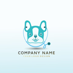 Design a cute French bulldog logo for a vet