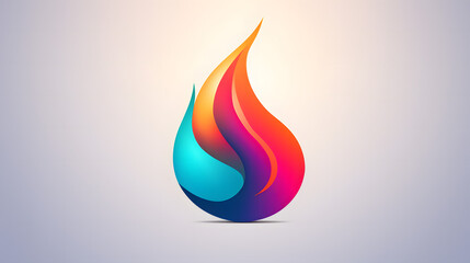 a fire flame logo in purple blue and red colors