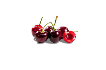 cherries on a white background