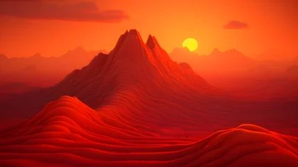 Zelfklevend Fotobehang a digital render of a desert landscape © 文广 张