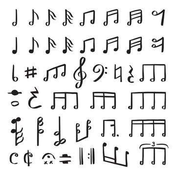 music symbol hand draw doodle
