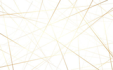 Chaotic abstract line seamless pattern. Random geometric line seamless pattern. Golden outline monochrome texture. Vector illustration.