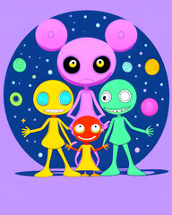 Fototapeta premium Different aliens