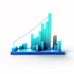 3D Minimal Data Analysis Icon: Rising Finances and Strengthening Currency