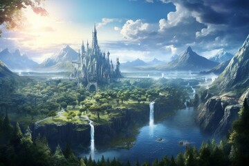 Breathtaking view of an enchanting world. Generative AI