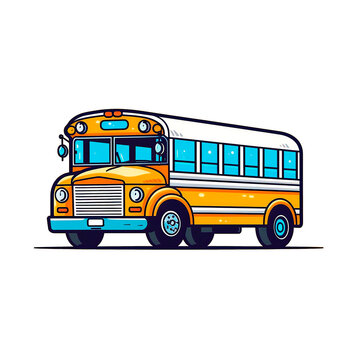single school bus cartoon
