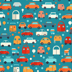 Colorful Painted Handdrawn Car Background