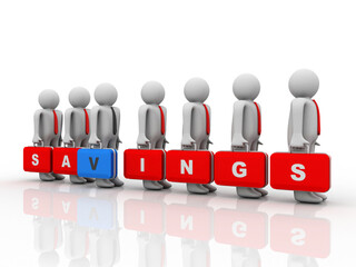 3d illustration Business people saving concept