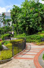 Public walkway through Ann Siang Hill Park, Chinatown, Singapore