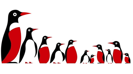 Obraz premium Hilarious Penguin Parade Discover Our Playful Penguin Banner Featuring Laugh-Out-Loud Moments of Joyful Waddles 