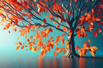 abstract autumn tree