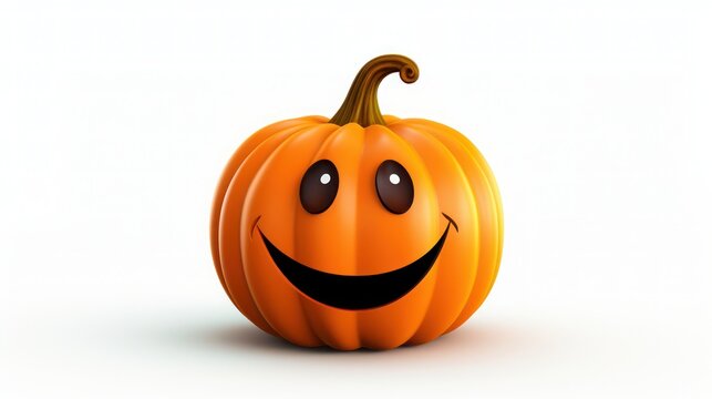 Happy Halloween pumpkin isolated on a white background