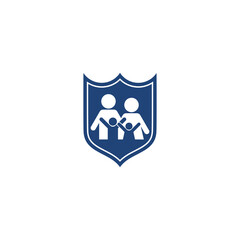 Family care protection shield icon isolated on transparent background
