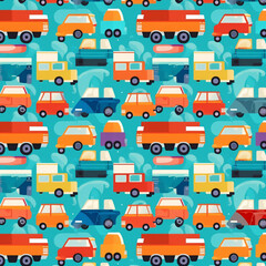 Colorful Painted Handdrawn Car Background