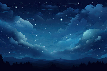 Obraz na płótnie Canvas Night sky with stars and clouds. Elements of this image furnished