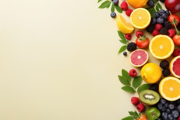 Fresh Fruits themed background large copy space - stock picture backdrop