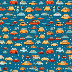 Obraz premium Colorful Painted Handdrawn Car Background