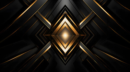 an abstract image with gold lines on black background