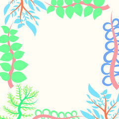 Fototapeta na wymiar Weeds and fern hand drawn background, wallpaper, texture, cover, card, poster, banner template.