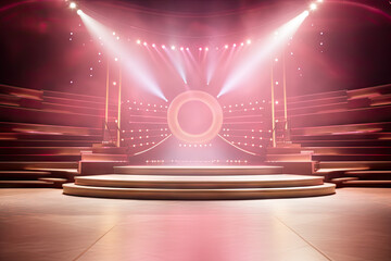  Stage podium with lighting, Stage Podium Scene with for Award