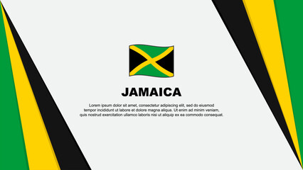 Jamaica Flag Abstract Background Design Template. Jamaica Independence Day Banner Cartoon Vector Illustration. Jamaica Flag