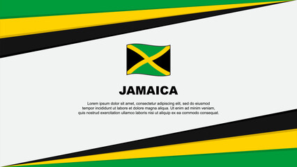 Jamaica Flag Abstract Background Design Template. Jamaica Independence Day Banner Cartoon Vector Illustration. Jamaica Design